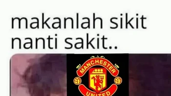 Fan MU jangan stop makan ya... nanti sakit. Foto: Twitter