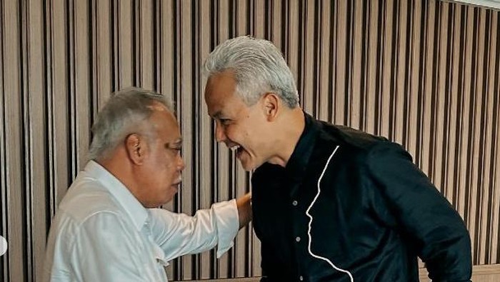 Momen akrab Ganjar dan Basuki Hadimuljono.