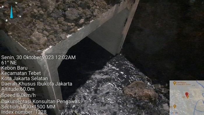 Proyek galian saluran air di Jl Asem Baris, Tebet, Jaksel. (Dok Sudin SDA Jaksel)
