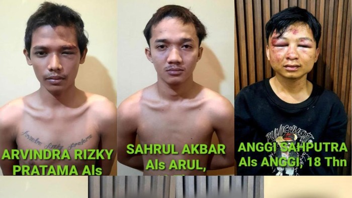 Tampang 7 pelaku yang bacok anggota Polda Jambi.