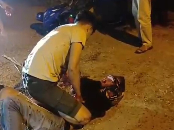Brigadir Andri Sitompul saat tangkap anggota geng motor meski baru dibacok.