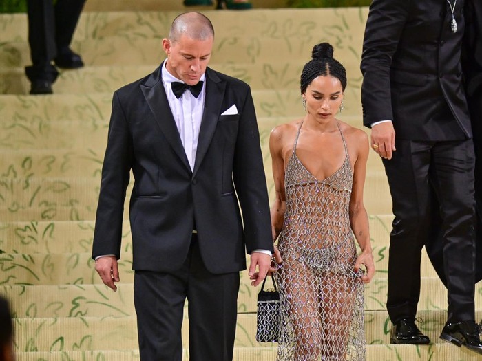 NEW YORK, NEW YORK - SEPTEMBER 13: Channing Tatum and Zoe Kravitz leave the 2021 Met Gala Celebrating In America: A Lexicon Of Fashion at Metropolitan Museum of Art on September 13, 2021 in New York City. (Photo by James Devaney/GC Images)