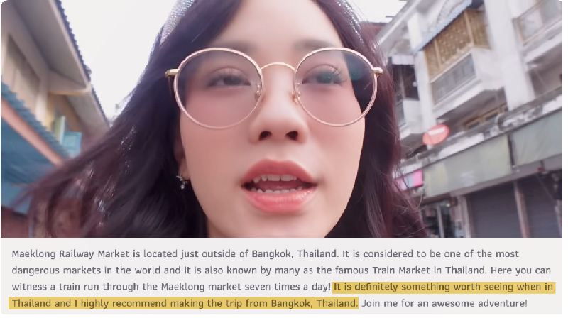 Jessica Jane kulineran di Maeklong Railway Market