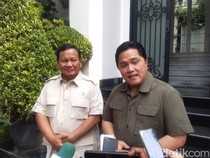 Prabowo Ungkit Dukungan Erick: Mungkin Aku Dinilai Pantas Jadi Presiden