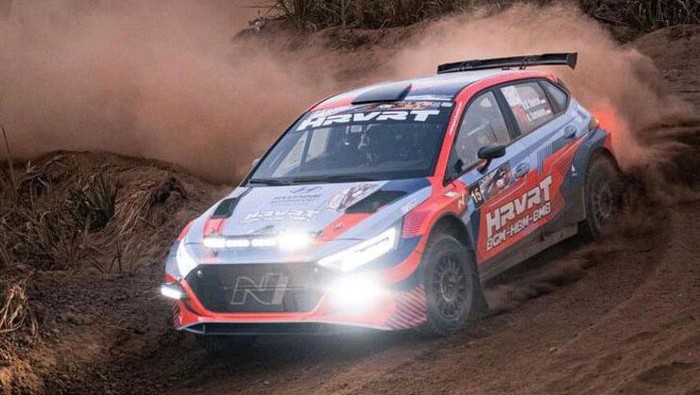 Rihan Variza Juara Sprint Rally 2023 di Indramayu, Minggu (29/10/2023).