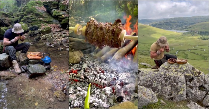 TikToker Ini Masak Pizza hingga Kebab Saat Mendaki Gunung