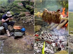 TikToker Ini Masak Pizza hingga Kebab Saat Mendaki Gunung