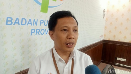 Statistisi Ahli Madya BPS Provinsi Bali I Made Agus Adnyana saat ditemui di kantornya, Rabu (1/11/2023).