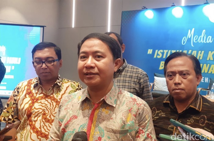 Dirjen PHU Hilman Latief dalam Media Gathering Istitha’ah Kesehatan di Aroem Restaurant & Ballroom Jakarta, Rabu (1/11/2023).