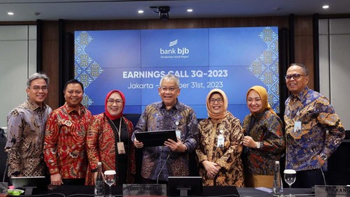 Earnings call triwulan III 2023 di Gedung bank bjb T-Tower, Jakarta, Selasa (31/10/2023). (Dok. bank bjb)