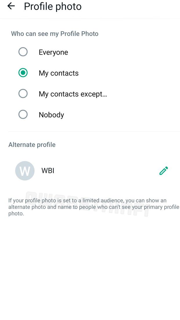 Fitur profil alternatif di WhatsApp