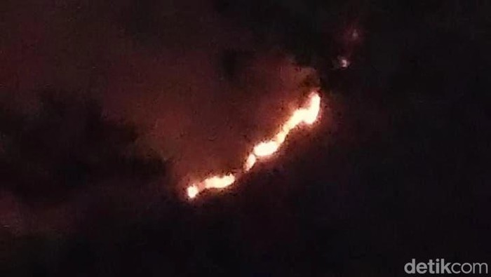 Kebakaran di Gunung Abang, Bali.