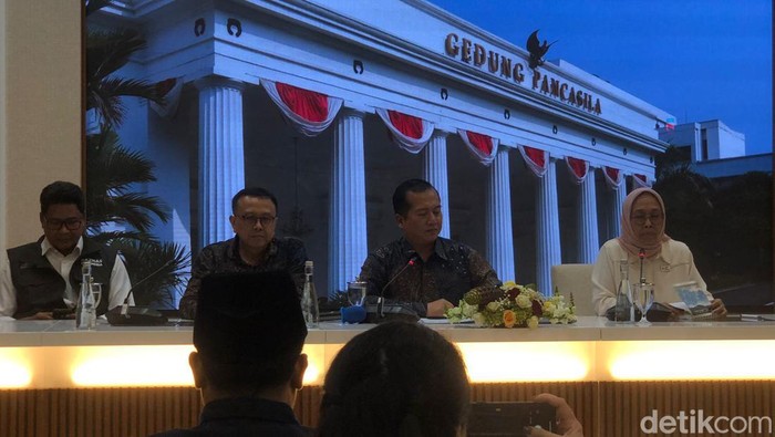 Konferensi pers Kementerian Luar Negeri terkait situasi di Gaza (Damaris/detikcom).