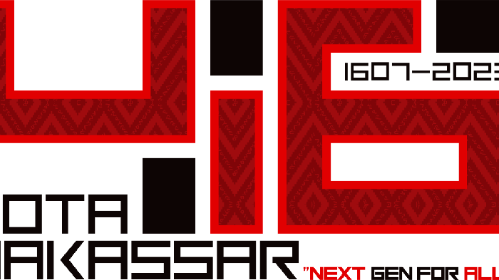 Logo HUT ke-416 Makassar Berbentuk Sirkuit Digital
