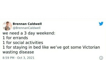 Harusnya ada tiga hari untuk akhir pekan. Foto: Twitter/BrennanCaldwel