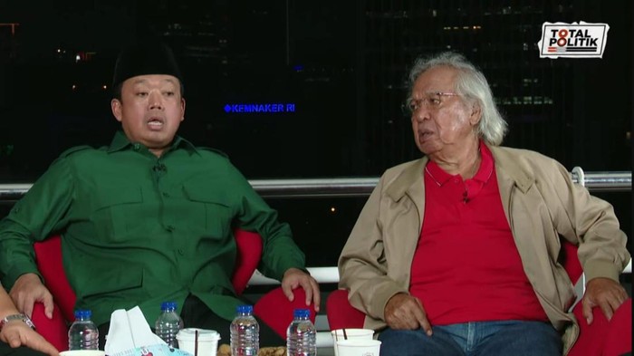 Nusron Wahid dan Panda Nababan (Tangkapan layar YouTube detikcom).