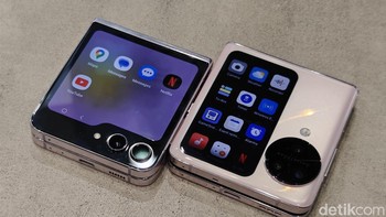 Kedua HP ini bisa menjalankan aplikasi di layar cover, namun saat ini jumlah aplikasi yang mending lebih banyak di Find N3 Flip. Foto: Adi Fida Rahman/detikINET