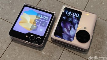 Jadi detikers lebih suka mana, Galaxy Z Flip 5 atau Oppo Find N3 Flip? Foto: Adi Fida Rahman/detikINET