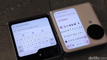 Ini perbandingan ukuran keybord. Foto: Adi Fida Rahman/detikINET  