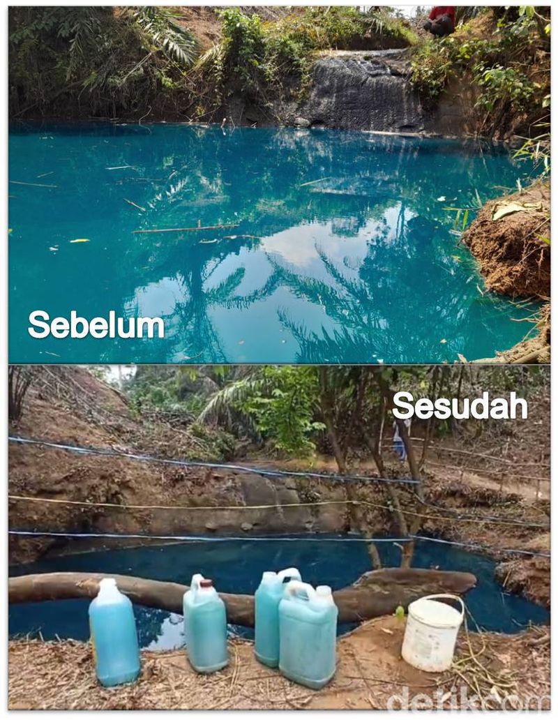 Penampakan telaga biru Bengkulu.