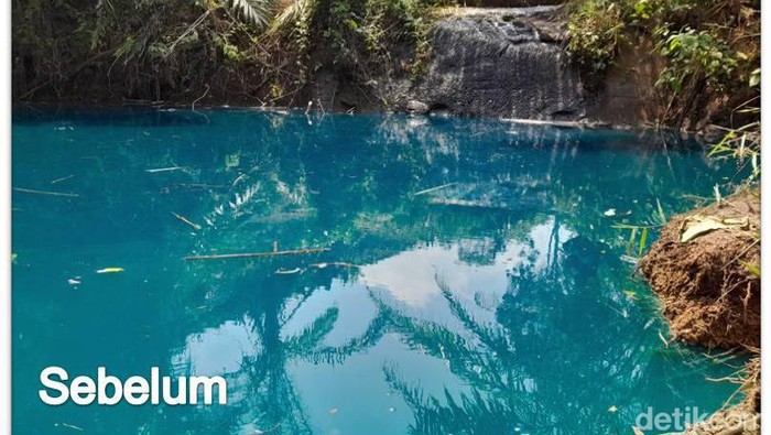 Penampakan telaga biru Bengkulu.