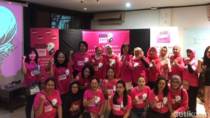 PINK Movement yang digagas oleh relawan Ganjar-Mahfud. (Muhammad Fardan Kaftaro/detikcom)