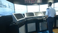 Gedung Simulator SMKN 7 Palu memiliki simulator pengemudian kapal untuk praktik siswa. Foto: Humas Kemdikbud