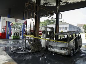 Kondisi SPBU di Sukabumi Usai Kebakaran