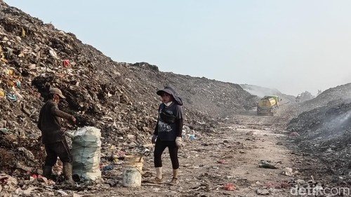 Suasana TPA Suwung, Denpasar, Bali, pada Rabu (1/11/2023). (Ni Made Lastri Karsiani Putri-detikBali)