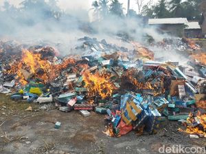 7 Juta Batang Rokok Ilegal Senilai Rp 8,6 M Dimusnahkan Bea Cukai