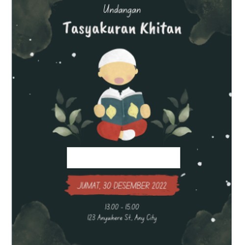 Desain undangan khitanan.