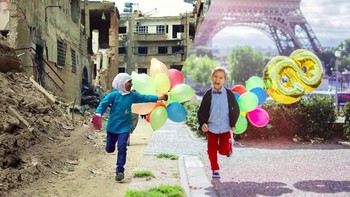 Anak-anak yang sama-sama bermain ceria meski kondisi keduanya sangat berbeda. (Foto: Instagram/ugurgallen)  