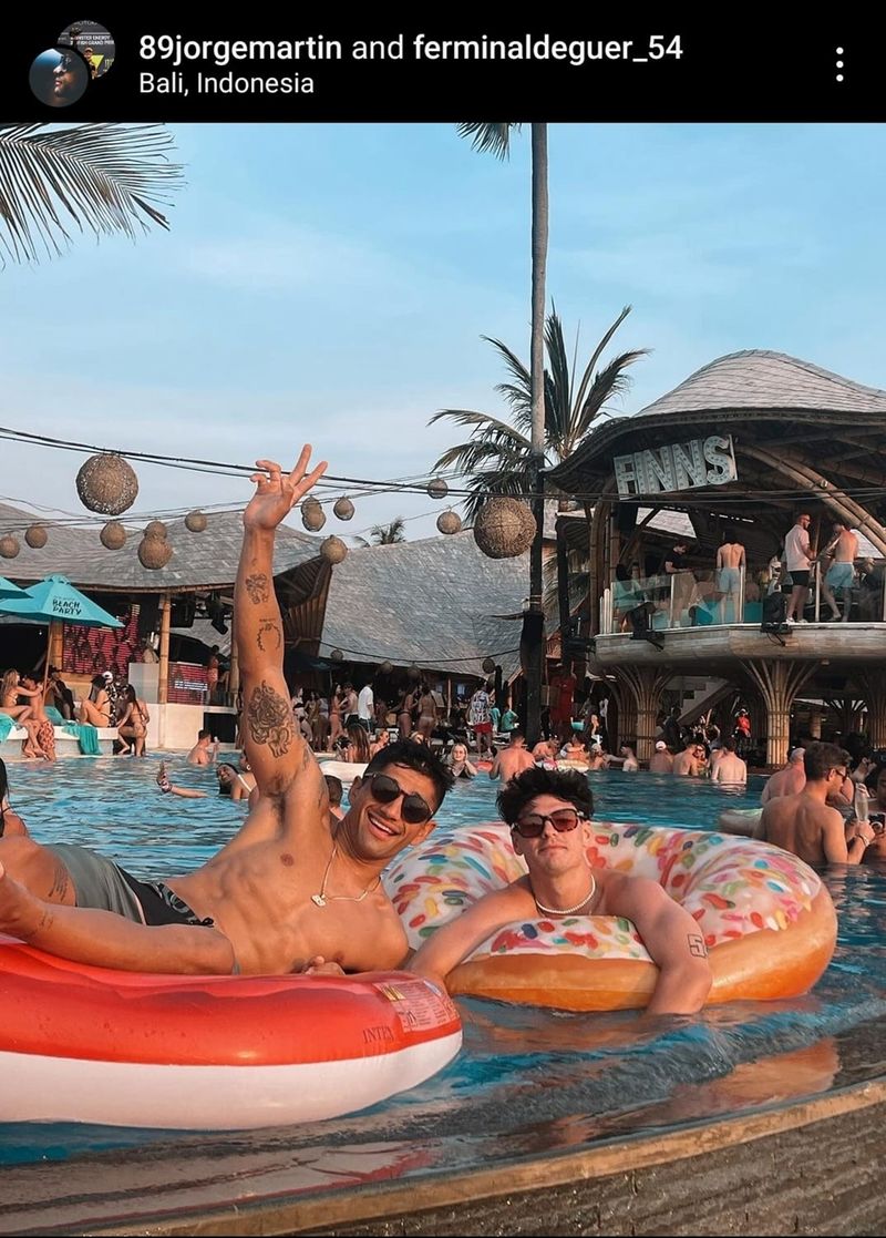 Jorge Martin liburan di Bali