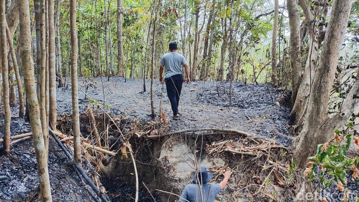 Lokasi kebakaran di pekarangan warga