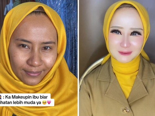 Transformasi makeup bikin pangling viral di TikTok.