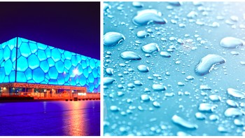Beijing National Aquatics Center di China, dikenal juga dengan sebutan Water Cube. Bangunan tersebut merupakan pusat akuatika yang dibangun di samping Beijing National Stadium untuk Olimpiade Beijing pada 2008. Desainnya terinspirasi dari gelembung air. Foto: SkyRyeDesign
