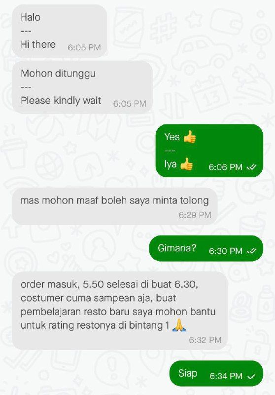 Duh! Driver Ojol Ini Suruh Pembeli Beri Rating Jelek Restoran