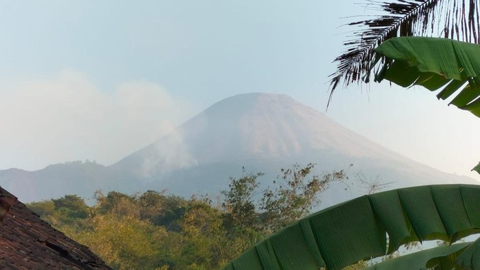 Gunung Penanggungan yang terbakar.