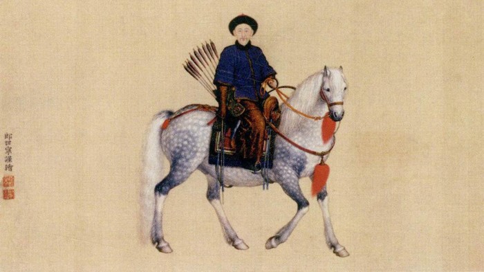 Lukisan Yinli (1697-1738), anak Kaisar Kangxi ke-17 karya biksu dan pelukis Giuseppe Castiglione.