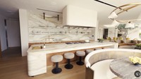 John Legend dan Chrissy Teigen bilang dapur mereka bukan pajangan karena mereka benar-benar sering memakainya. Mereka juga sering menjamu tamu di sini. Foto: YouTube Architectural Digest