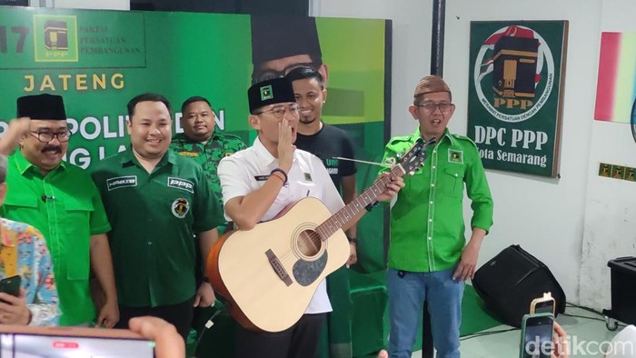 Sandiaga Uni di Kantor PPP Semarang, Jumat (3/11/2023).
