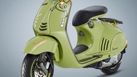 Vespa 946 10° Anniversario hadir dalam penyegaran warna Vespa  klasik, yakni verde atau hijau 10° Anniversario, yang diberikan nuansa modern. Warna hijau yang menawan pada Vespa 946 ini dibuat sedemikian rupa agar tetap nampak soft dan elegan. Foto: Dok. Vespa Indonesia