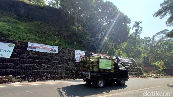APK calon di kawasan Jalan Raya Puncak, Cianjur