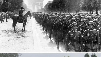 Pada tanggal 14 Juni 1940, pasukan Wehrmacht Jerman menduduki Paris. Gambar ini menunjukkan parade kemenangan Divisi Infanteri ke-30 Jerman di Avenue Foch di depan Jenderal Kurt von Briesen 1886-1941. (Foto: Boredpanda)
