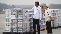 Presiden melepas bantuan tahap pertama yang akan diterbangkan dengan tiga pesawat berisi 51,5 ton bantuan.