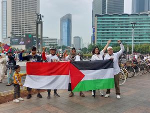 Serba-serbi Dukungan Bela Palestina di CFD Sudirman-Thamrin Hari Ini