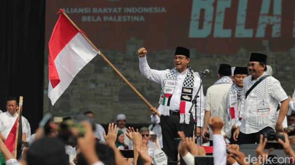 Momen Anies Berorasi di Aksi Bela Palestina