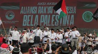 Anies mengatakan biarkan masyarakat dunia melihat banyaknya massa yang mendukung Palestina hari ini. Anies juga mengajak masyarakat merekam momen tersebut. Anies mengajak massa menyampaikan pesan kepada dunia untuk tidak pernah membiarkan kekerasan berlalu.