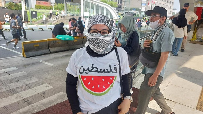 Warga pakai baju semangka di CFD, bentuk dukungan terhadap Palestina