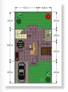 desain rumah simpel 3 kamar.